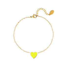 ARMBAND - MET KLEURRIJKE BEDEL - GEEL