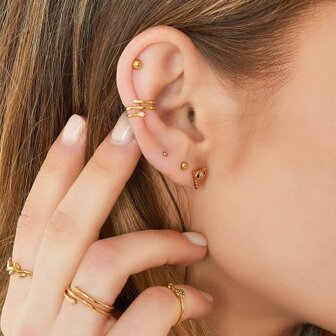 Earcuff spiraal met kleine steentjes