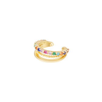 Ear cuff with colorful zircon stones