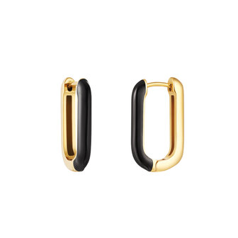 EARRINGS - RECTANGULAR - BLACK