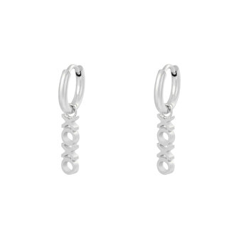 EARRINGS - XOXO - SILVER