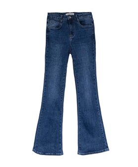 DONKER BLAUWE SKINNY FLARED JEANS