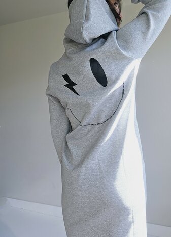 SWEATERDRESS SMILEY - GREY