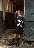 GIRLS HOODED SWEATDRESS ROCK & ROLL
