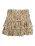 GIRLS LEOPARD RUFFLE SKIRT SAND