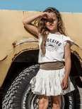 GIRLS RUFFLE TEE : ROCKING BALLERINA SUN COCONUT