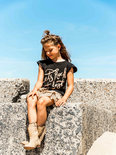 GIRLS LEOPARD RUFFLE SKIRT SAND