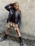 GIRLS LEOPARD RUFFLE SKIRT SAND