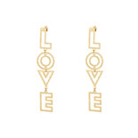 LOVE oorbellen met patroon - Goud