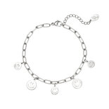 ARMBAND - KETTING SMILEYS - ZILVER