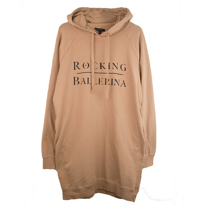 HOODED SWEATDRESS ROCKING BALLERINA (TAN)