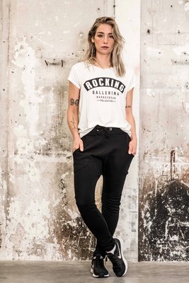 DROPPED CROTCH JOGGER; ROCKING BALLERINA BLACK