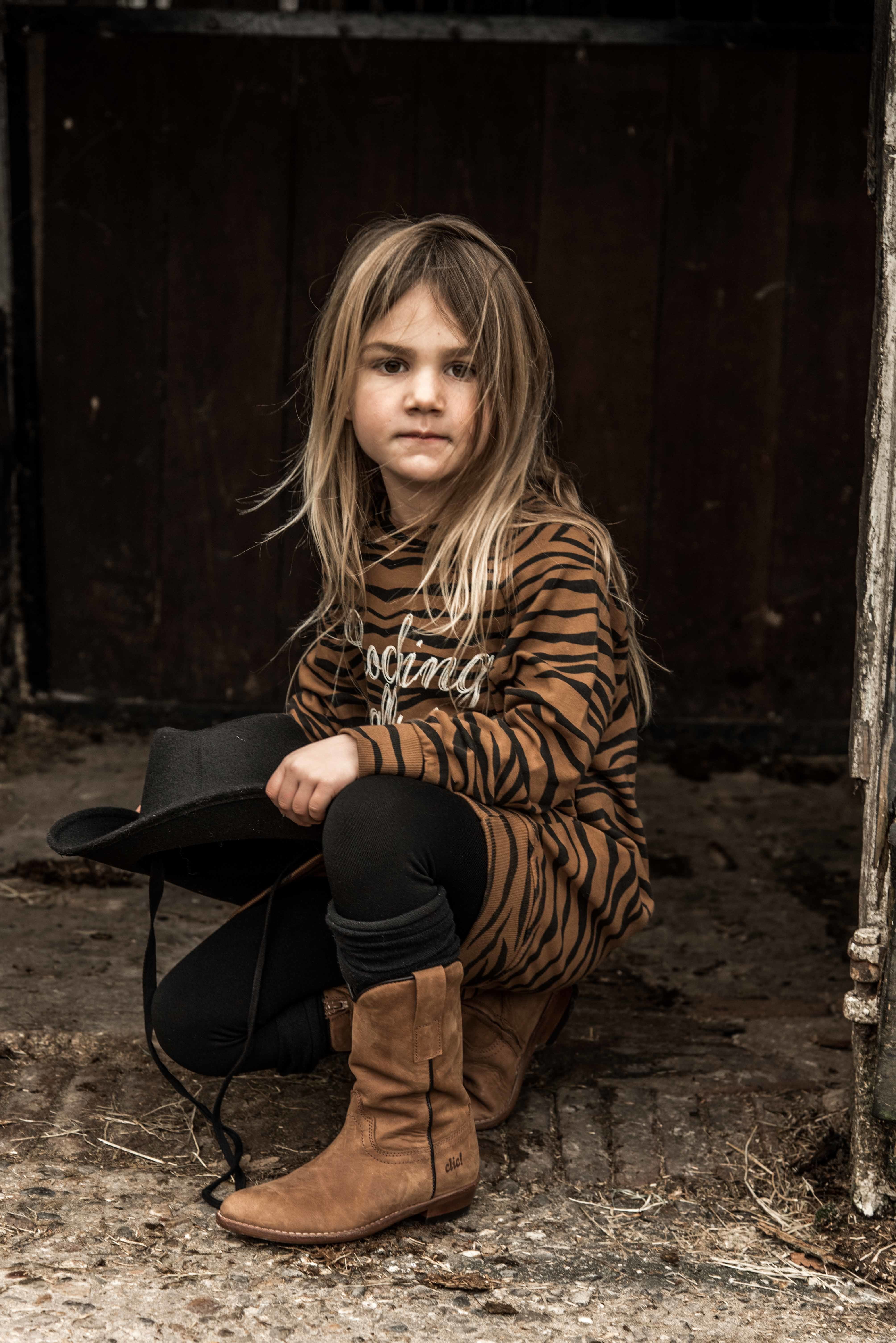GIRLS SWEATDRESS TIGER ROCKING BALLERINA