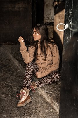 SUEDED LEOPARD TREGGING