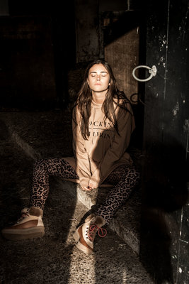 SUEDED LEOPARD TREGGING