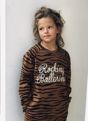 GIRLS SWEATDRESS TIGER ROCKING BALLERINA
