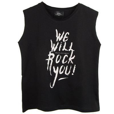 GIRLS MUSCLE TEE : WE WILL ROCK YOU