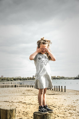 110/116 laatste! GIRLS T'SHIRT DRESS & POCKETS
