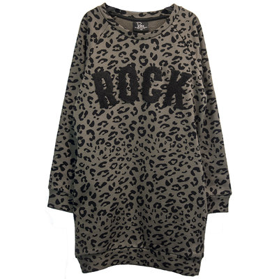 SWEATDRESS ARMYGREEN LEOPARD ; ROCK ( GIRLS)