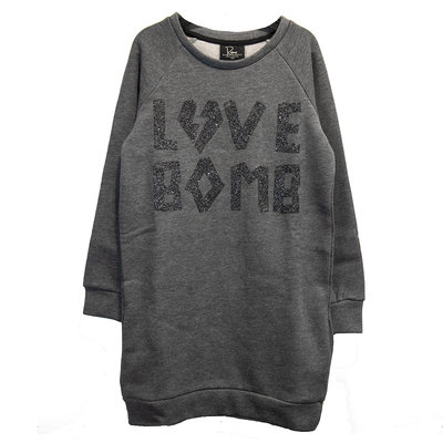 SWEATDRESS LOVEBOMB GLITTER ANTRA; (MAG NIET MEER RETOUR)