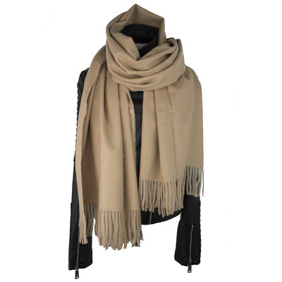 CASHMERE SHAWL ; 100% SCHEERWOL CAMEL