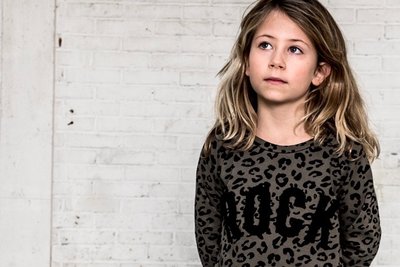 SWEATDRESS ARMYGREEN LEOPARD ; ROCK ( GIRLS)