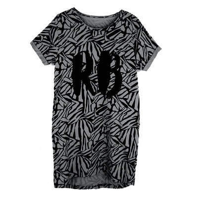 GIRLS ZEBRA DRESS GREY