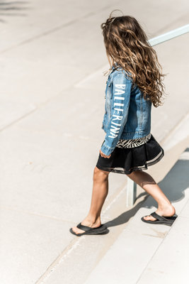 GIRLS DENIM JACKET ROCKING BALLERINA MOUWEN !
