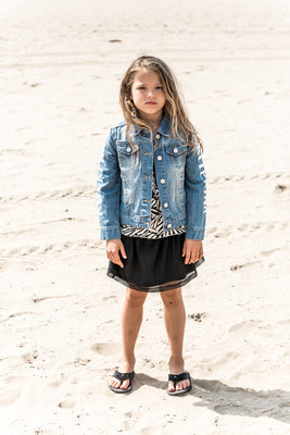 GIRLS DENIM JACKET ROCKING BALLERINA MOUWEN !