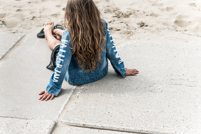GIRLS DENIM JACKET ROCKING BALLERINA MOUWEN !
