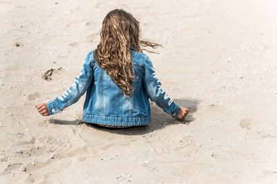 GIRLS DENIM JACKET ROCKING BALLERINA MOUWEN !