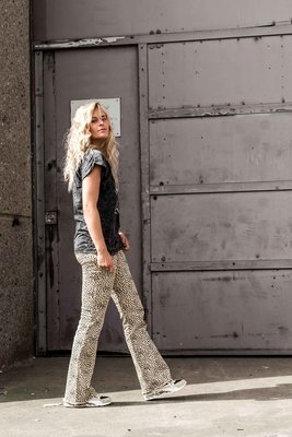 CHEETAH FLARE PANTS SAND