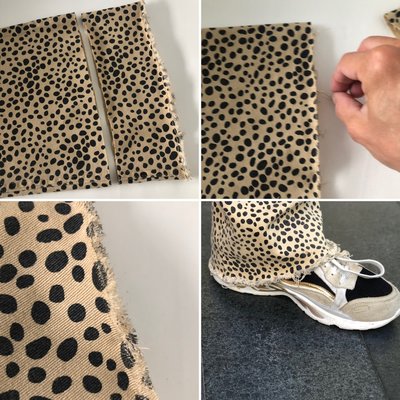 CHEETAH FLARE PANTS CREME.