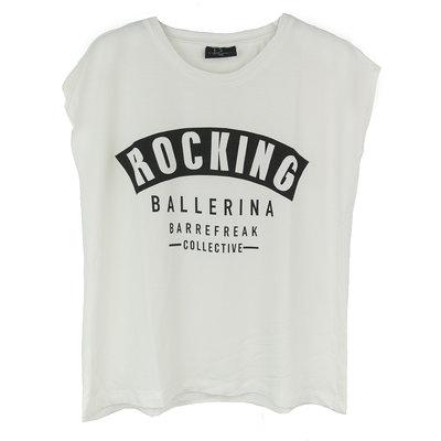 GIRLS TEE : ROCKING BALLERINA OFFWHITE
