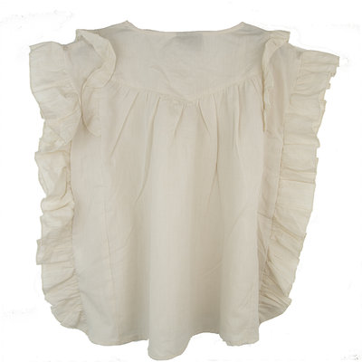 GIRLS TUNIEK BLOUSE RUFFLE CREAM