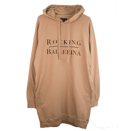HOODED SWEATDRESS ROCKING BALLERINA (TAN)
