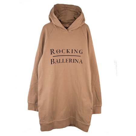 GIRLS HOODED SWEATDRESS ROCKING BALLERINA ( TAN)- MAG NIET MEER RETOUR