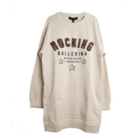 GIRLS SWEATDRESS STARS CREAM- MAG NIET MEER RETOUR
