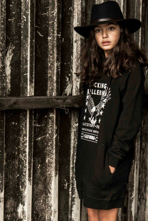 GIRLS HOODED SWEATDRESS EAGLE STARTOUR- MAG NIET MEER RETOUR