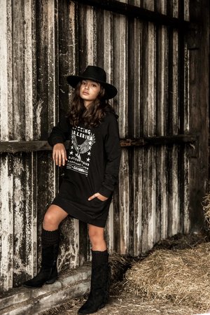 GIRLS HOODED SWEATDRESS EAGLE STARTOUR- MAG NIET MEER RETOUR