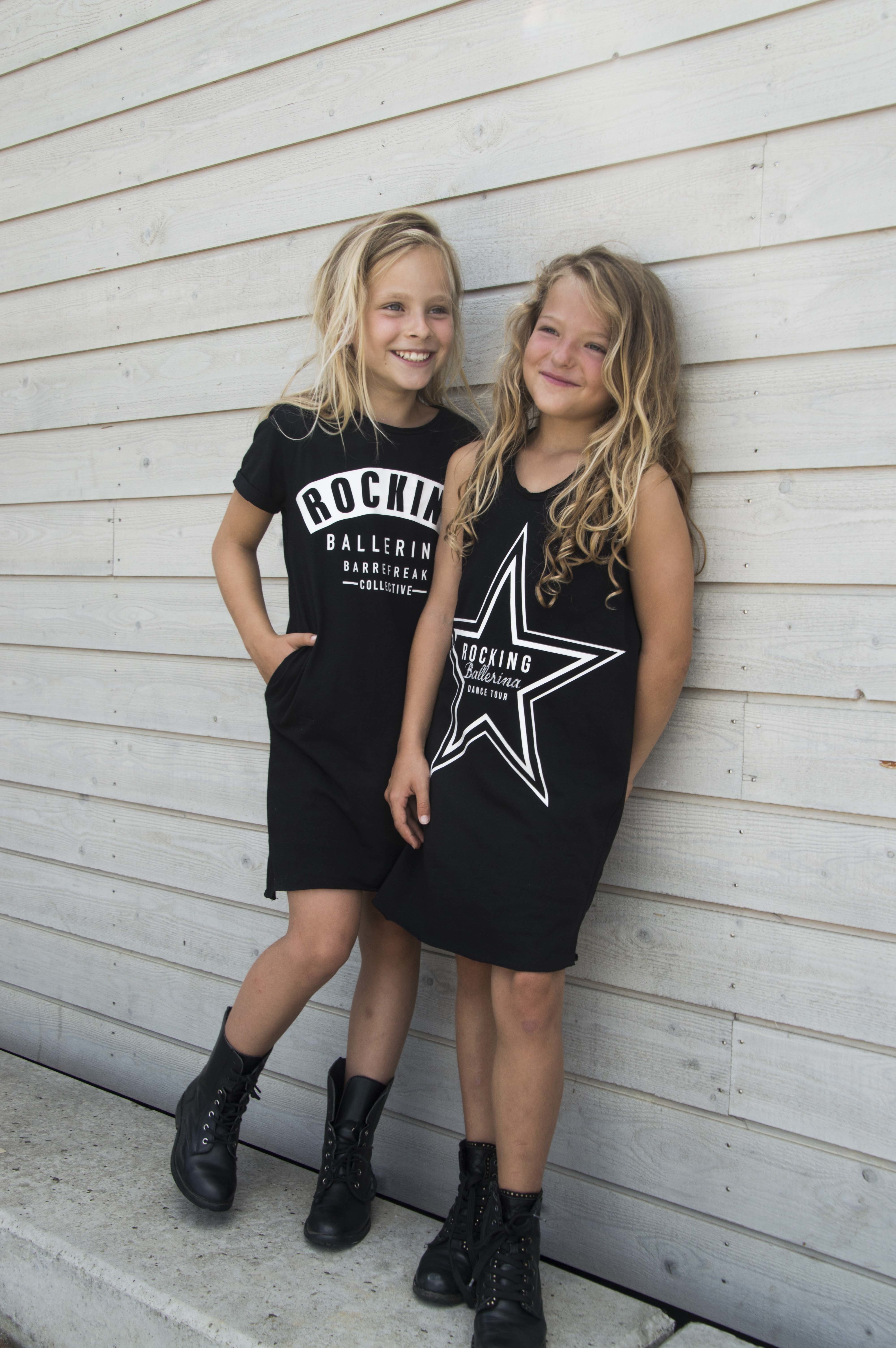 GIRLS T'SHIRT DRESS ROCKING BALLERINA