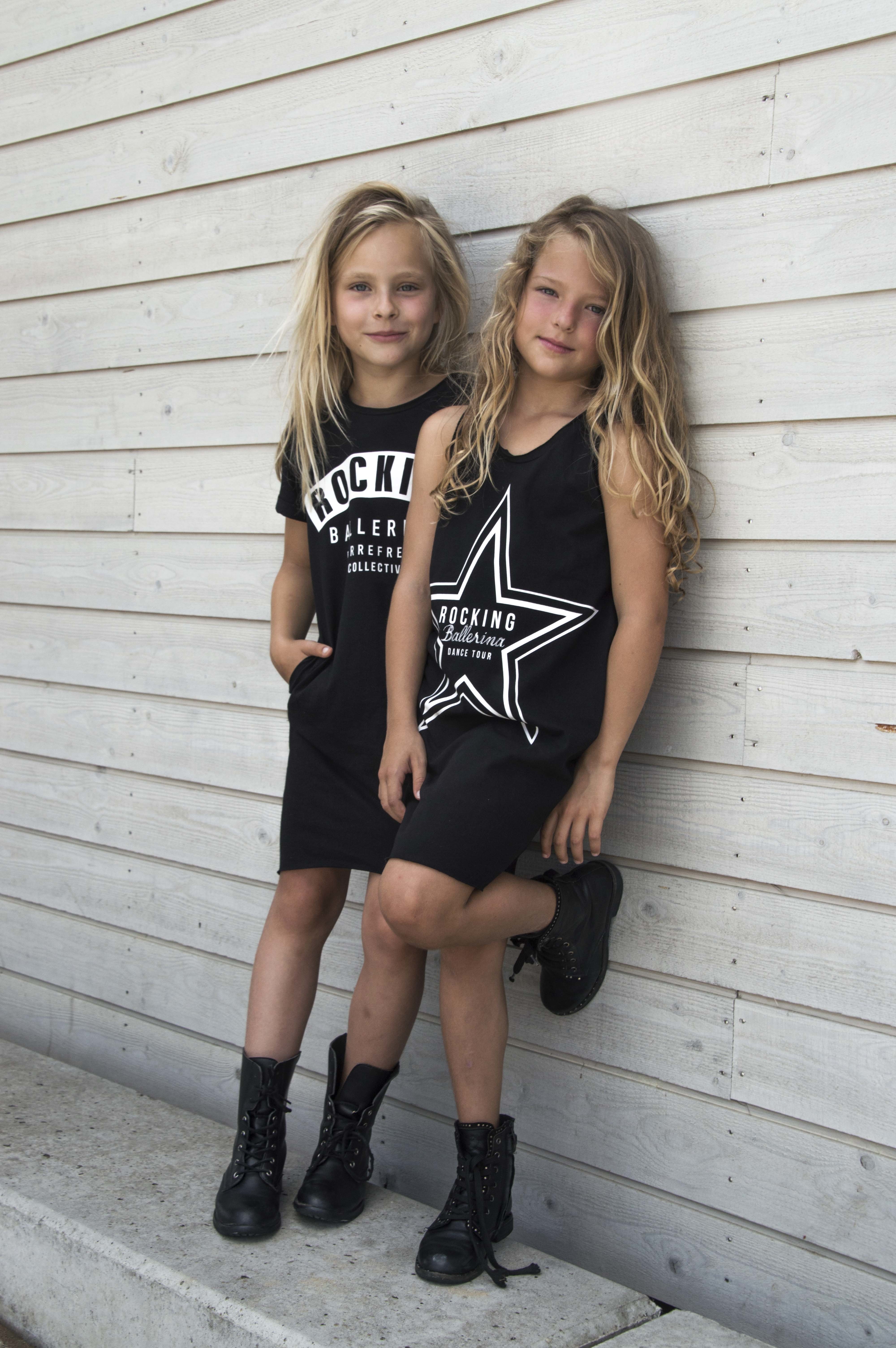 GIRLS T'SHIRT DRESS ROCKING BALLERINA