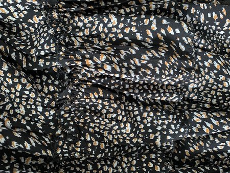 LEOPARD SKIRT RUFFLES BLACK