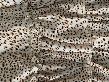 LEOPARD SKIRT RUFFLES SAND