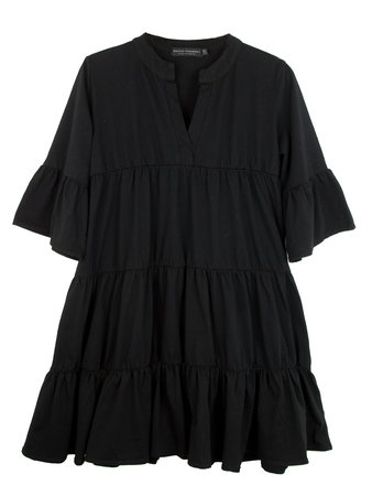 GIRLS JERSEY SMOCK DRESS BLACK