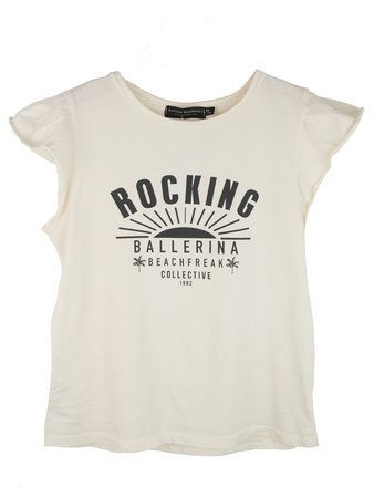 GIRLS RUFFLE TEE : ROCKING BALLERINA SUN COCONUT