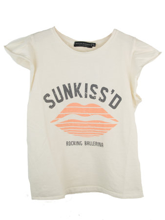 GIRLS RUFFLE TEE : SUNKISS'D LIPS COCONUT