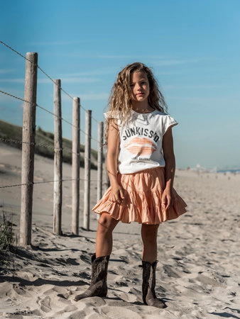 GIRLS RUFFLE TEE : SUNKISS'D LIPS COCONUT