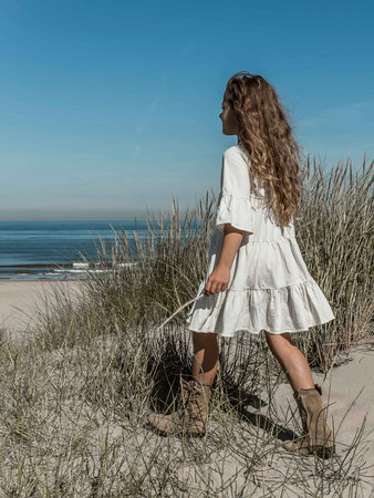 GIRLS JERSEY BEACHDRESS COCONUT