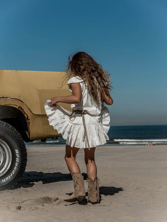 GIRLS RUFFLE TEE : ROCKING BALLERINA SUN COCONUT